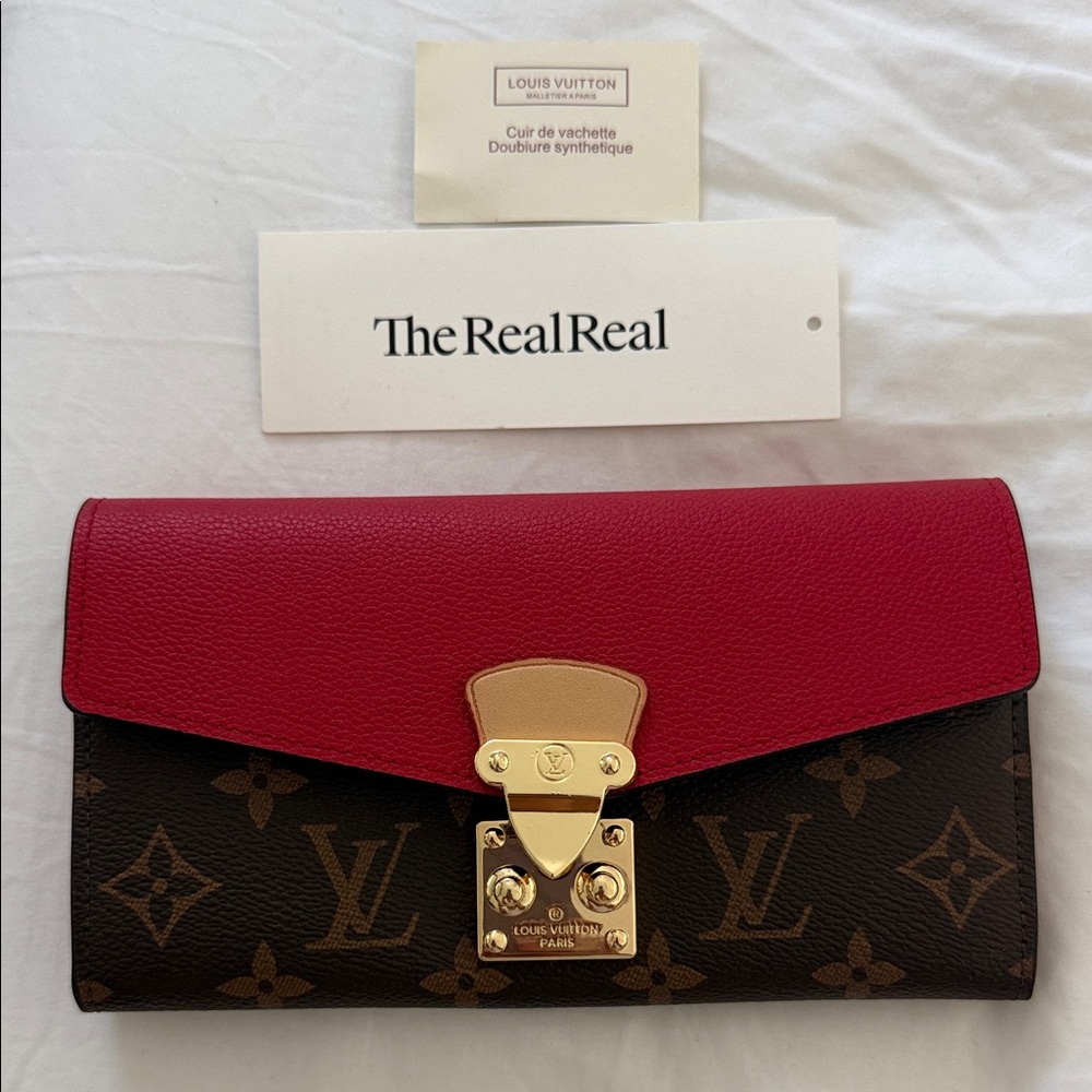 Louis Vuitton Red and Brown Monogram Wallet
